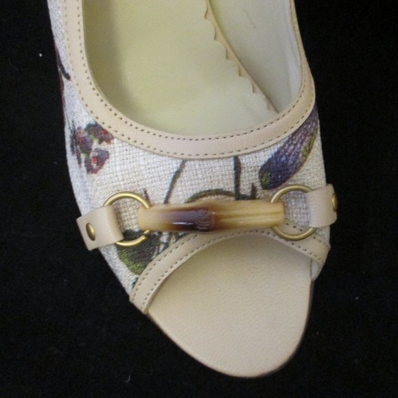 $205 MASSIMO BALDI butterfly garden open toe HEELS - Picture 4 of 5